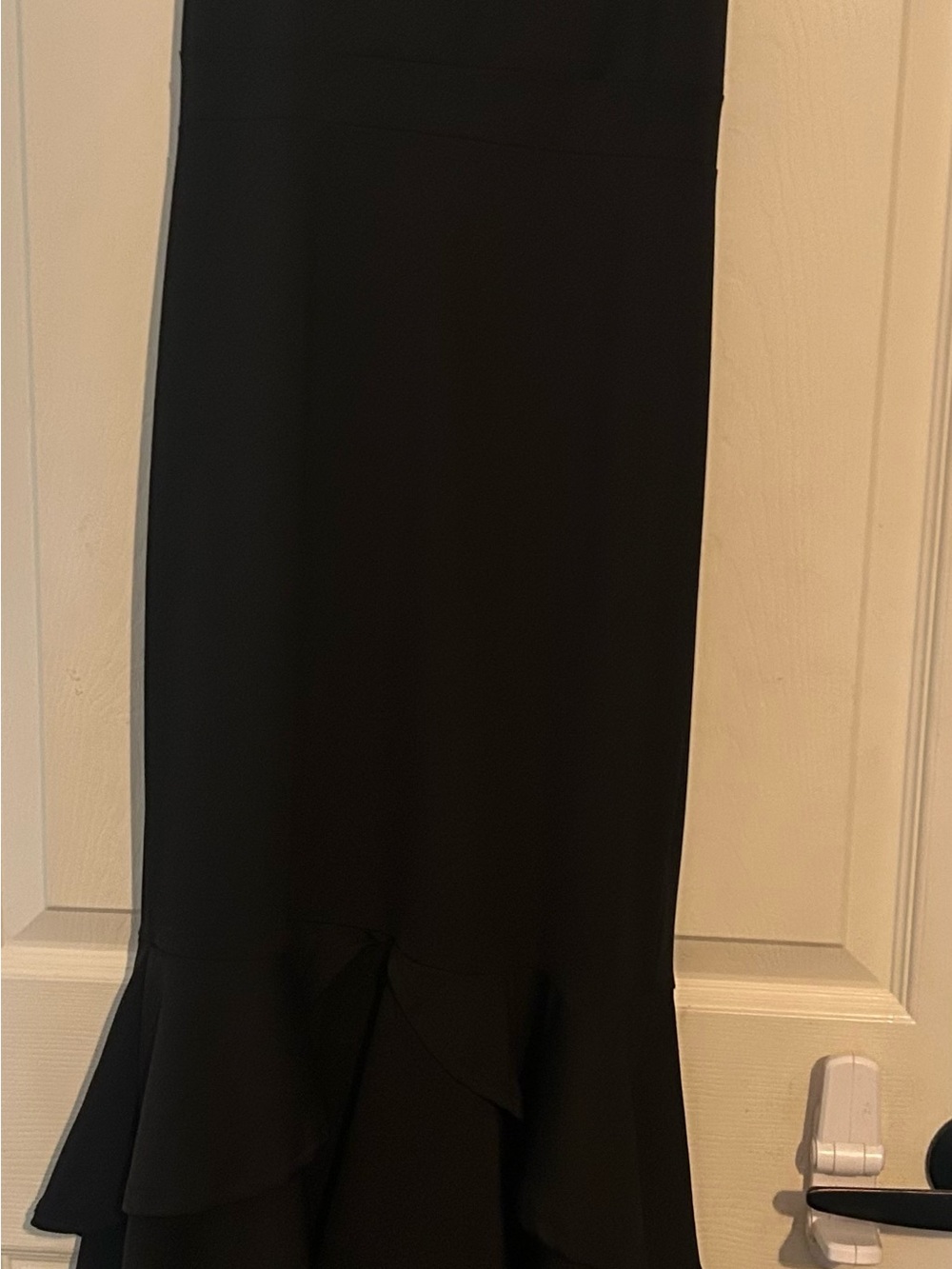 Black Tiered Ruffle Hem Women's Dress
